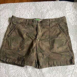 Anthropologie Green Cargo Shorts Utilitarian Style